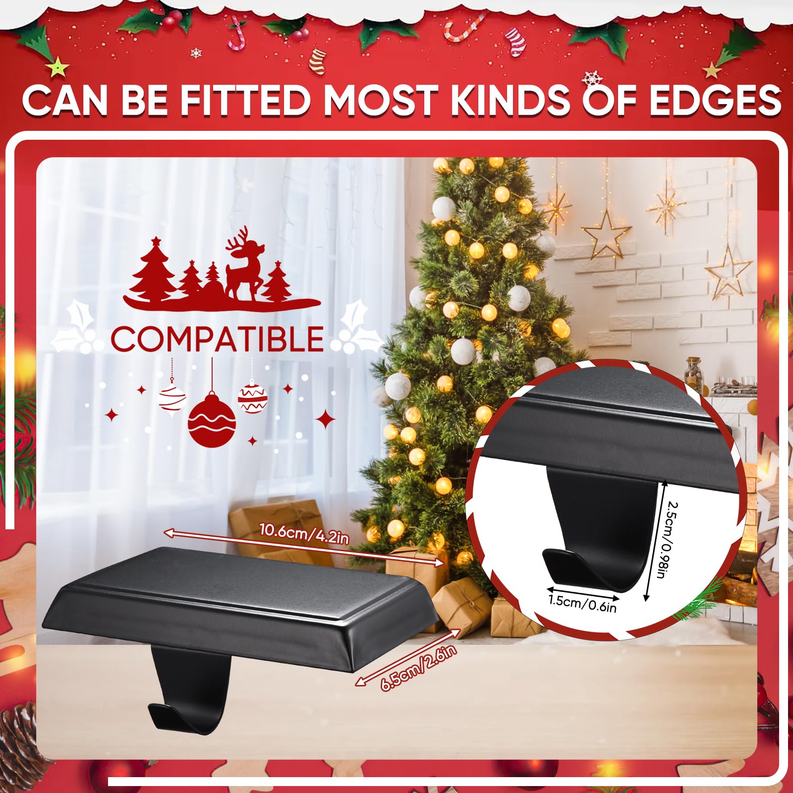 popamaz holder on table edge supporting stockings and decorative gifts safely
