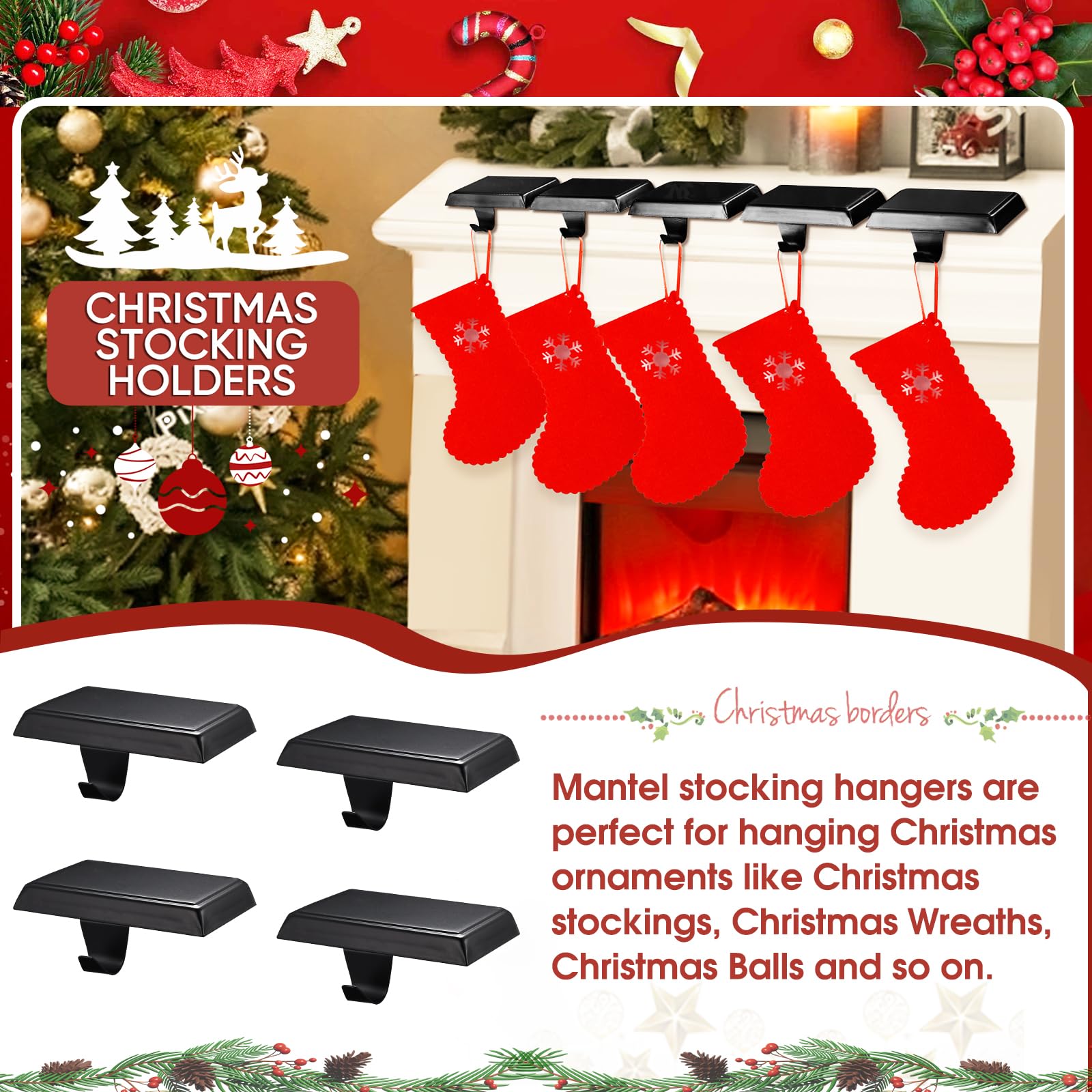 popamaz four stocking holders stacked for storage saving space after holidays