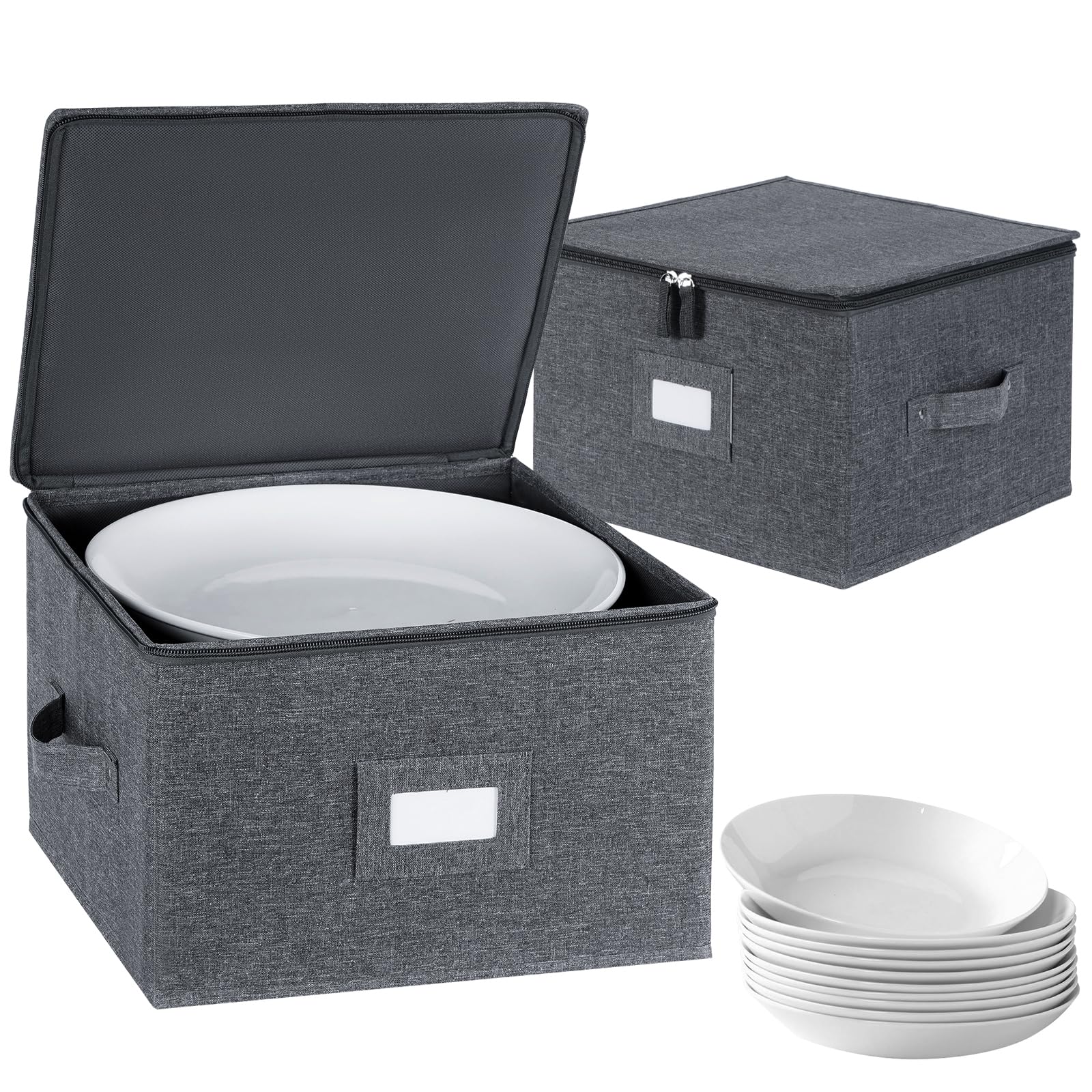 popoly front packaging view shows gray stackable case and easy identification benefit