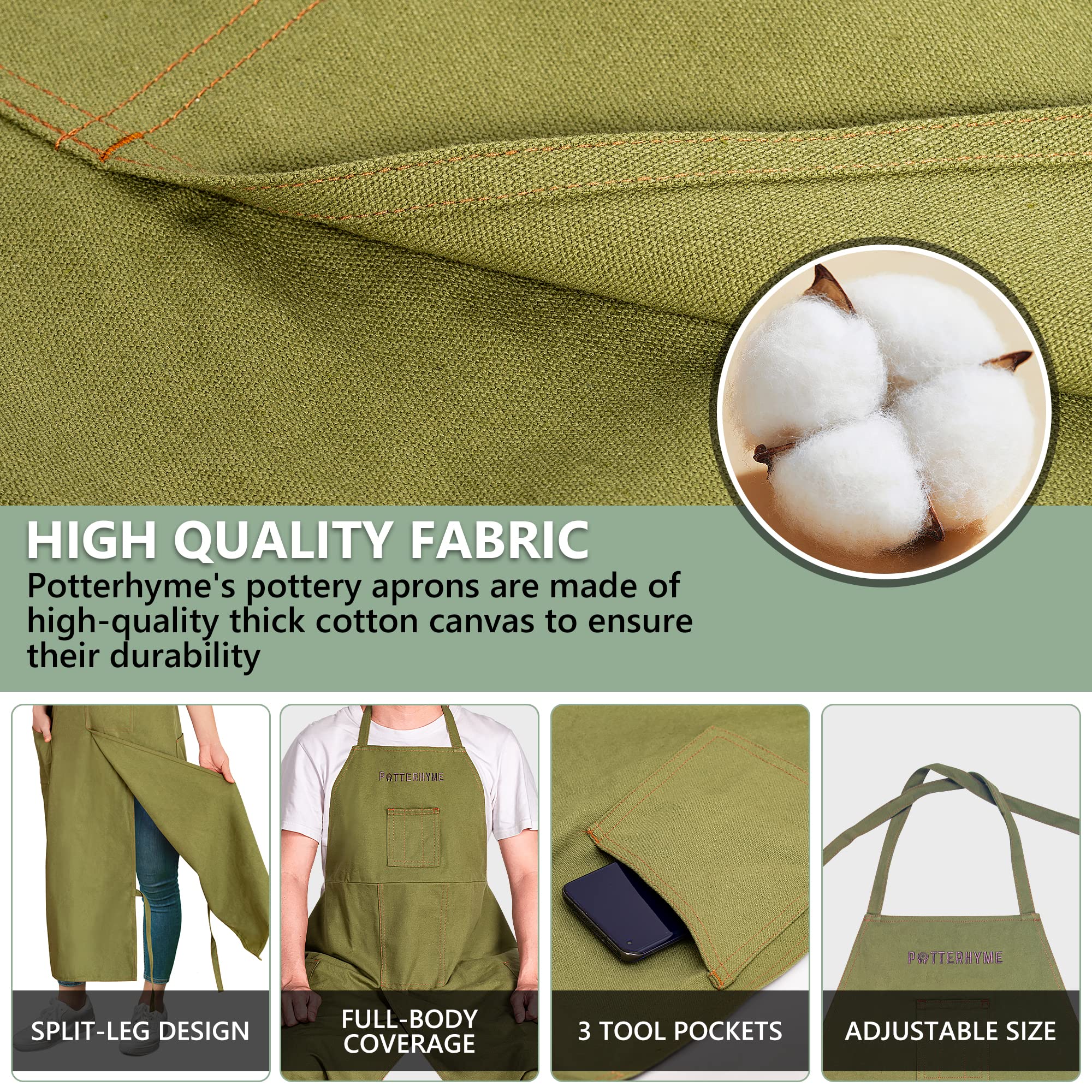 Potterhyme leg strap and split panels securing coverage while moving