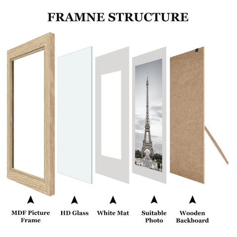 Povrgive 8x10 wooden frame front view with glass that keeps photos crisp and protected