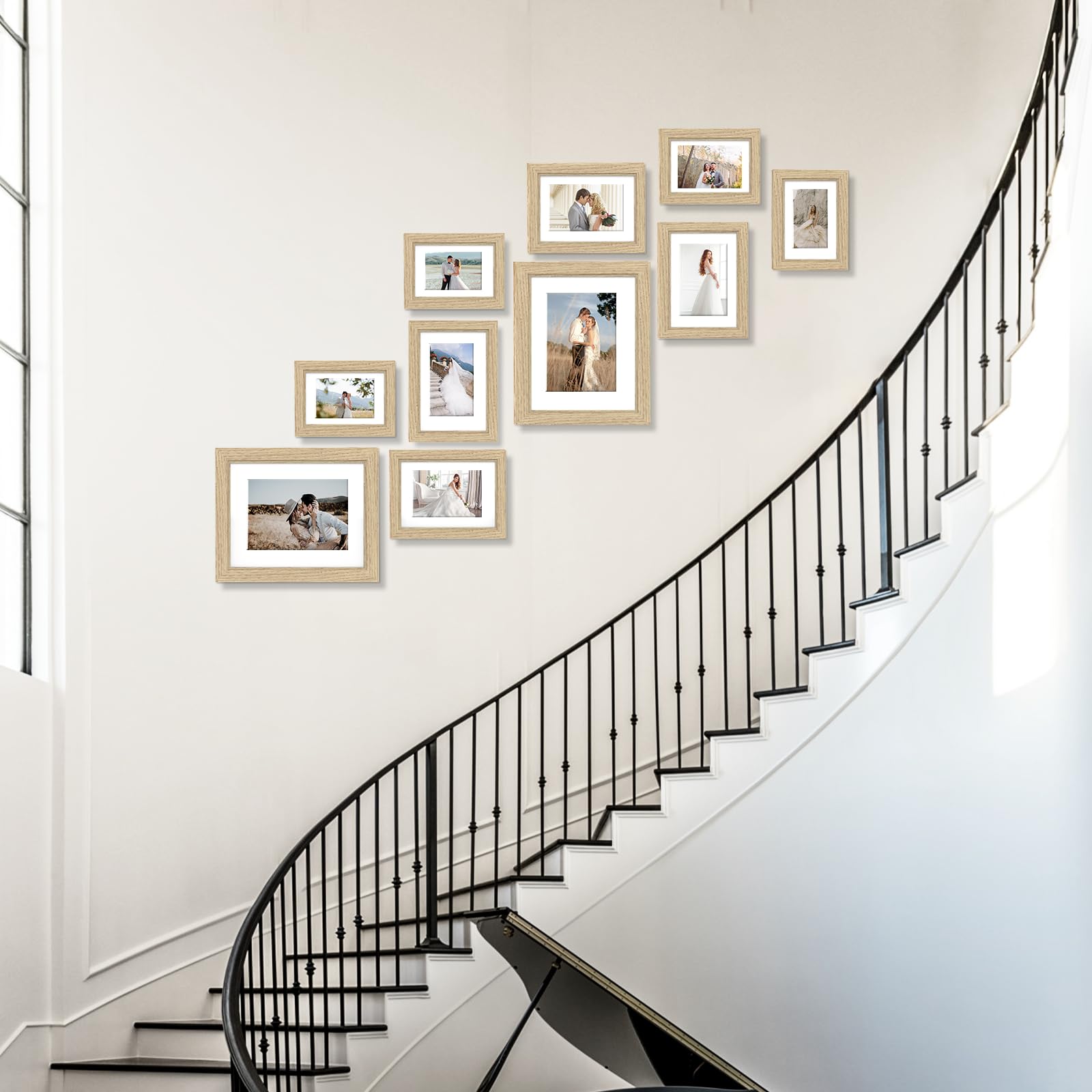 Povrgive finished gallery wall lifestyle scene creating a coordinated focal point in home