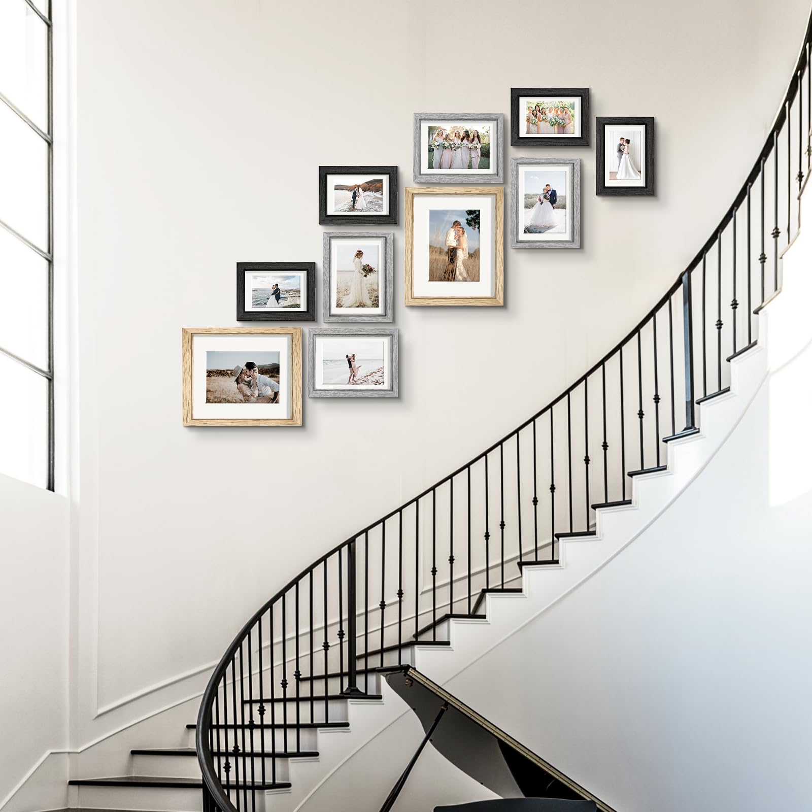 Povrgive arranged gallery wall example creating a balanced, stylish focal point