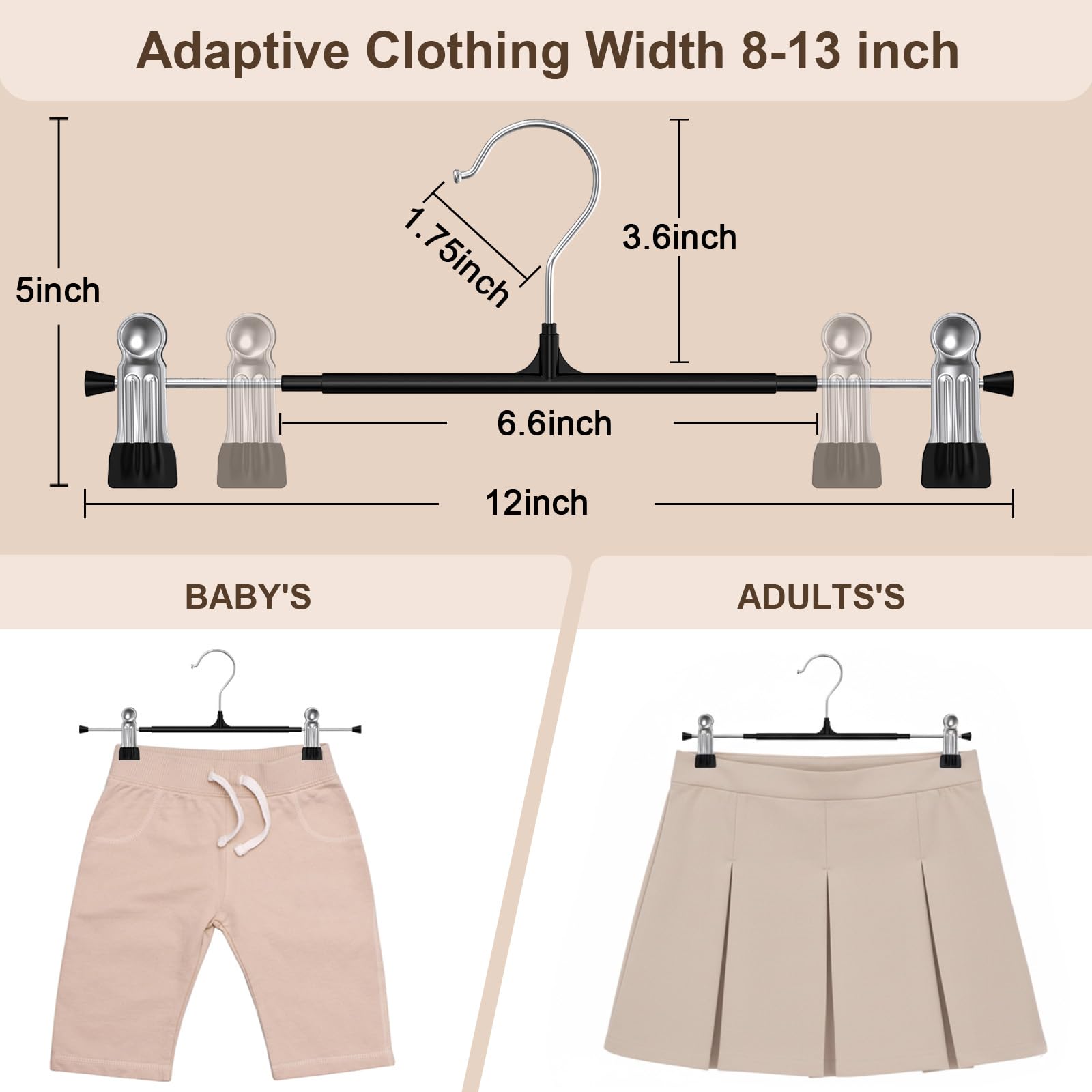 POZEAN hangers holding jeans and skirts for secure heavy-weight support