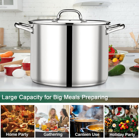 P&P CHEF pot in use boiling seafood on stove showing large capacity for gatherings