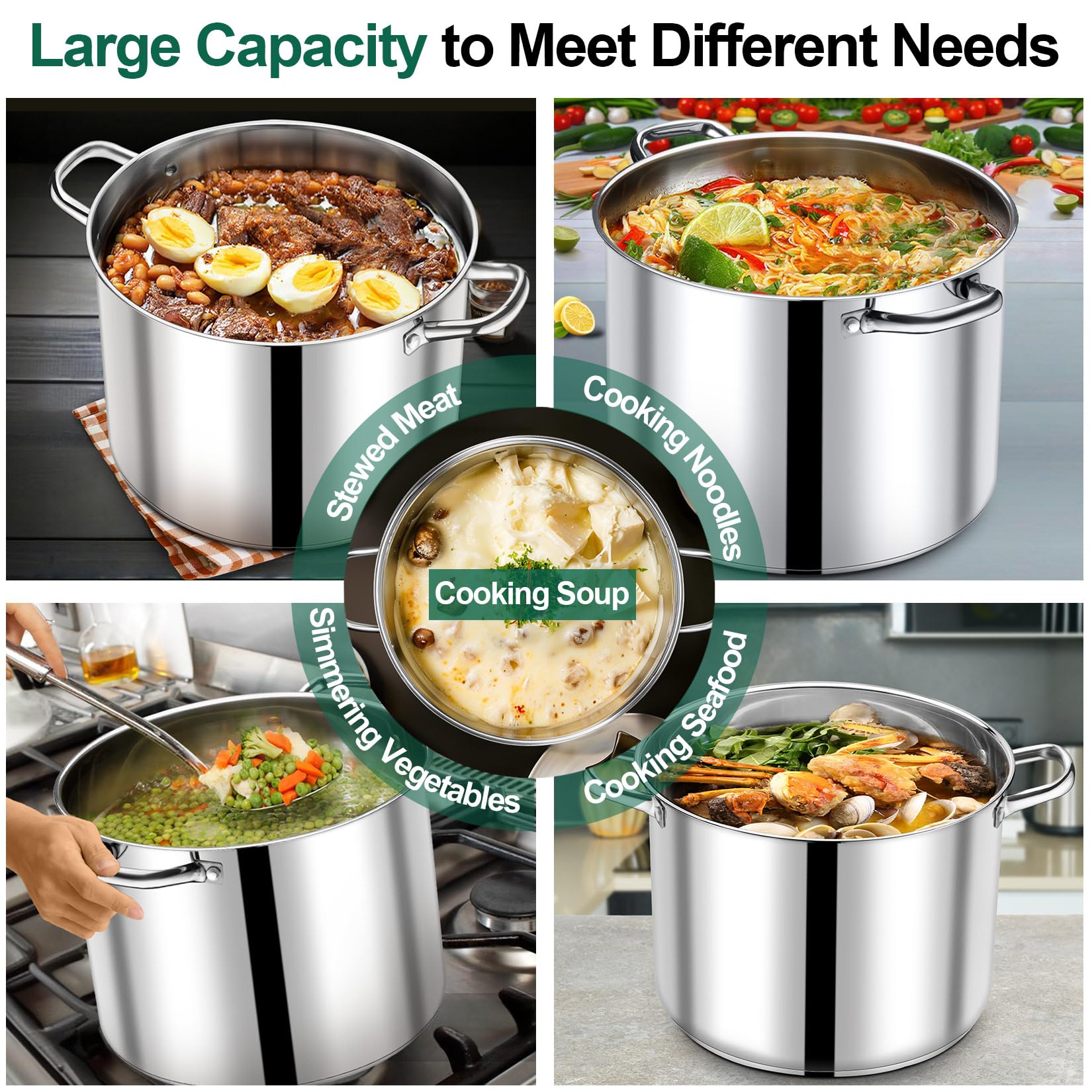 P&P CHEF tempered glass lid with steam vent for safe monitoring and moisture retention