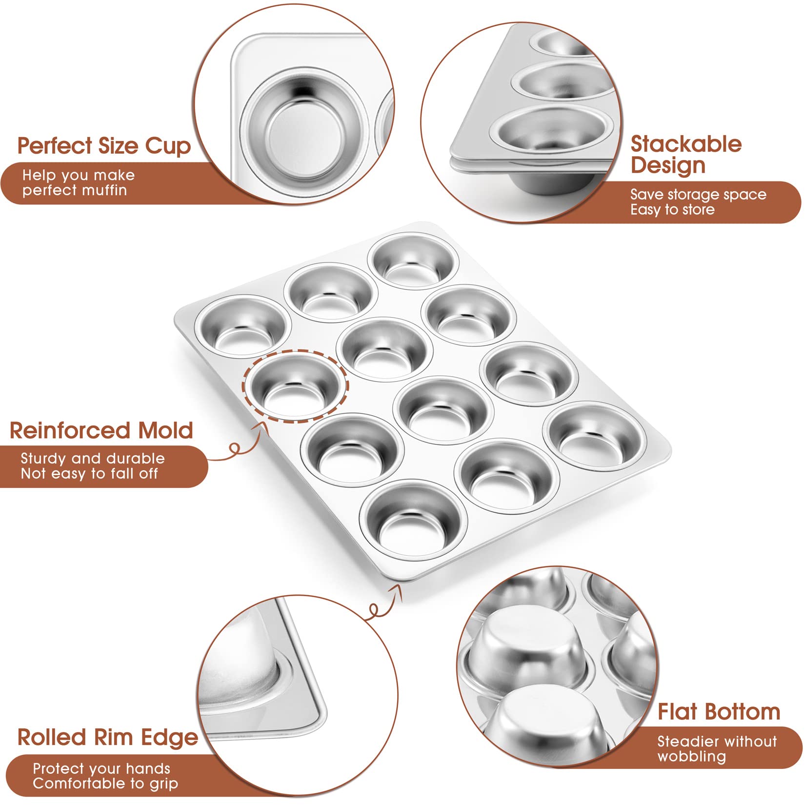 P&P CHEF close-up of brushed inner surface for reduced sticking and easy release