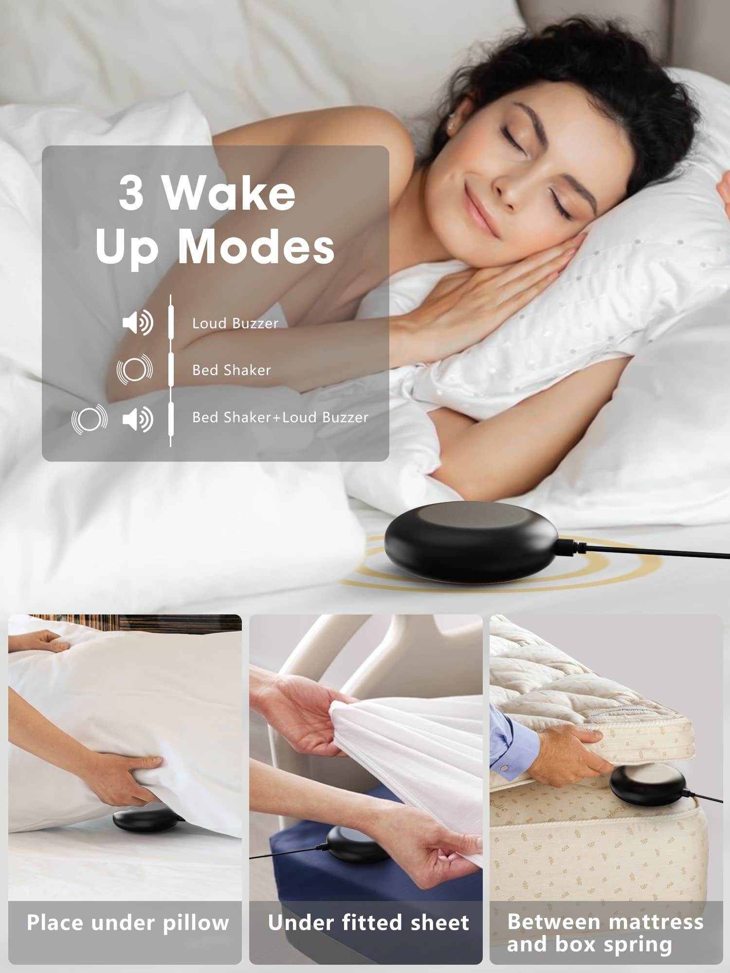 PPLEE side view showing USB port and power cable for convenient bedside charging