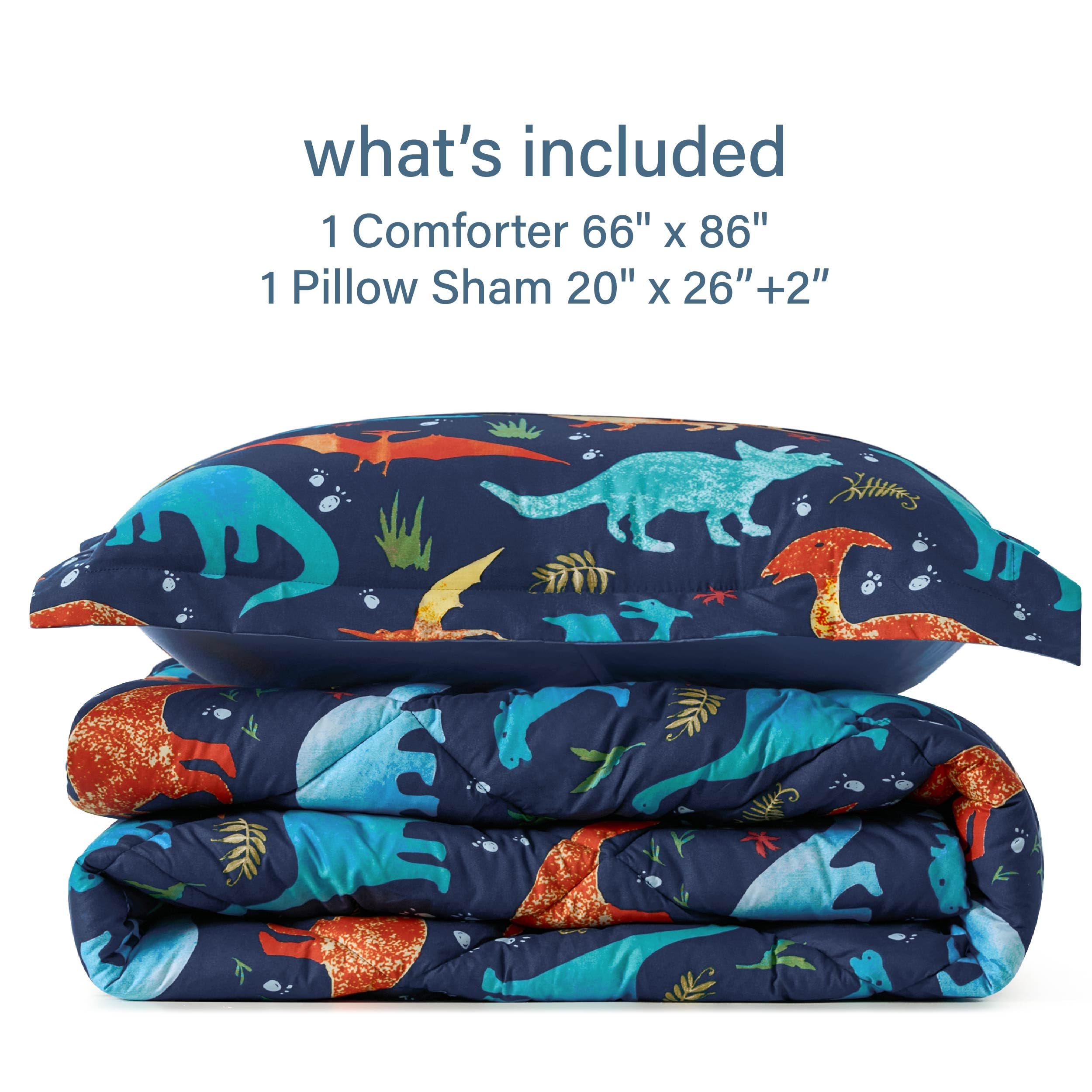 PPOLCA comforter on twin bed showing accurate size and coverage