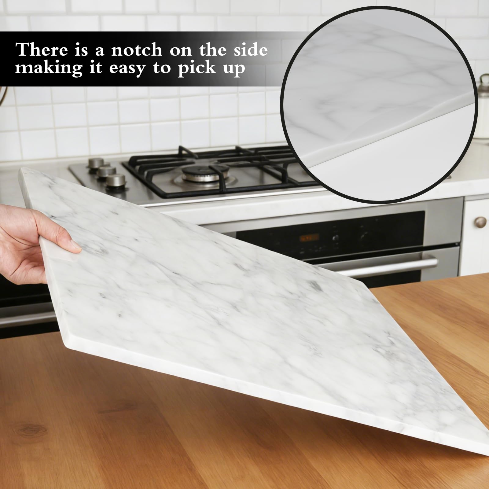 PracFit non-slip feet supporting board stability and protecting countertops