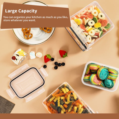 PRAKI stacked containers on pantry shelf, saves space and tidies storage