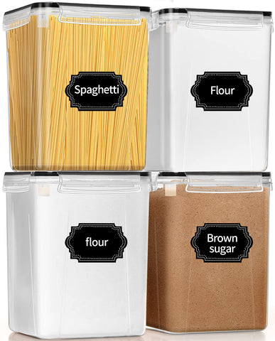PRAKI front view of 4pcs large airtight containers showing clear storage benefit