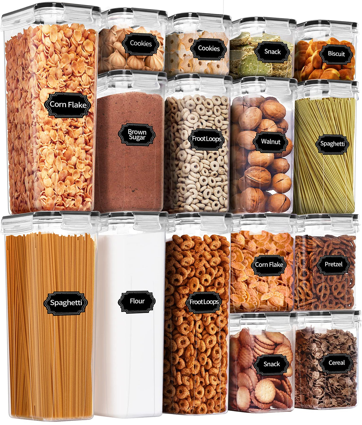 PRAKI front view showing full 16-piece set and labels, organized benefit