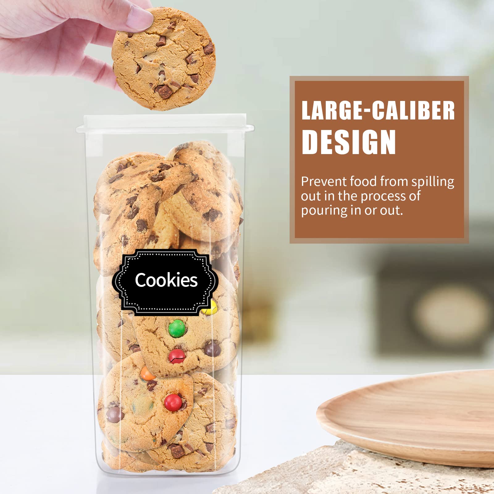PRAKI containers beside cereal box and coffee bag for size reference clarity