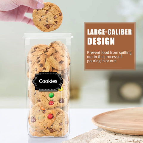PRAKI containers beside cereal box and coffee bag for size reference clarity