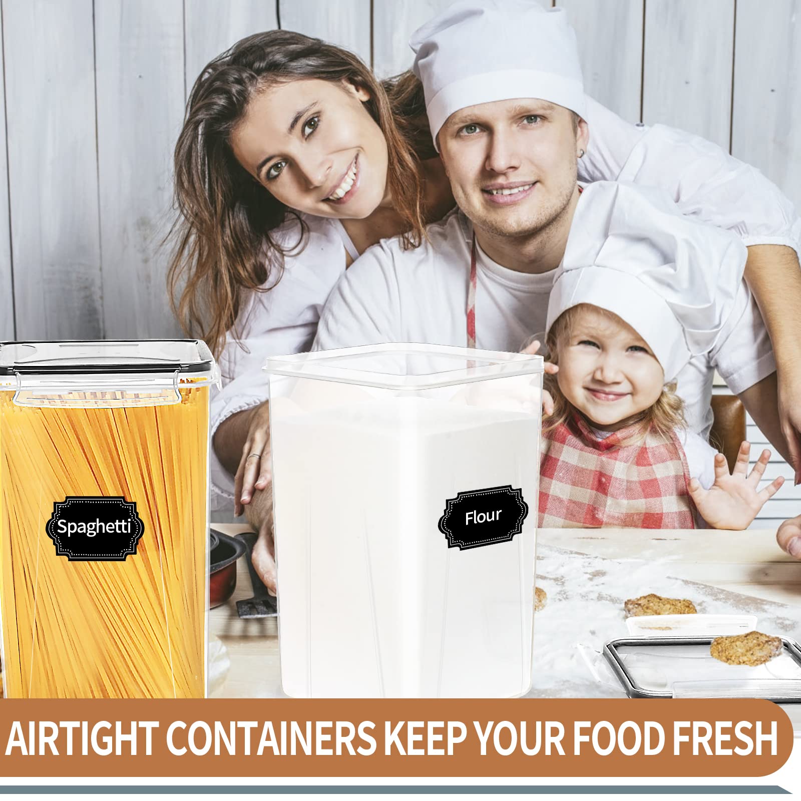 PRAKI stacked canisters on pantry shelf showing space-saving organization benefit