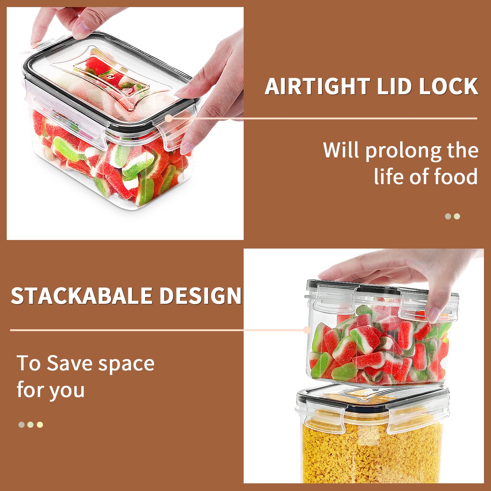 PRAKI clear container wall detail showing durable BPA-free plastic advantage