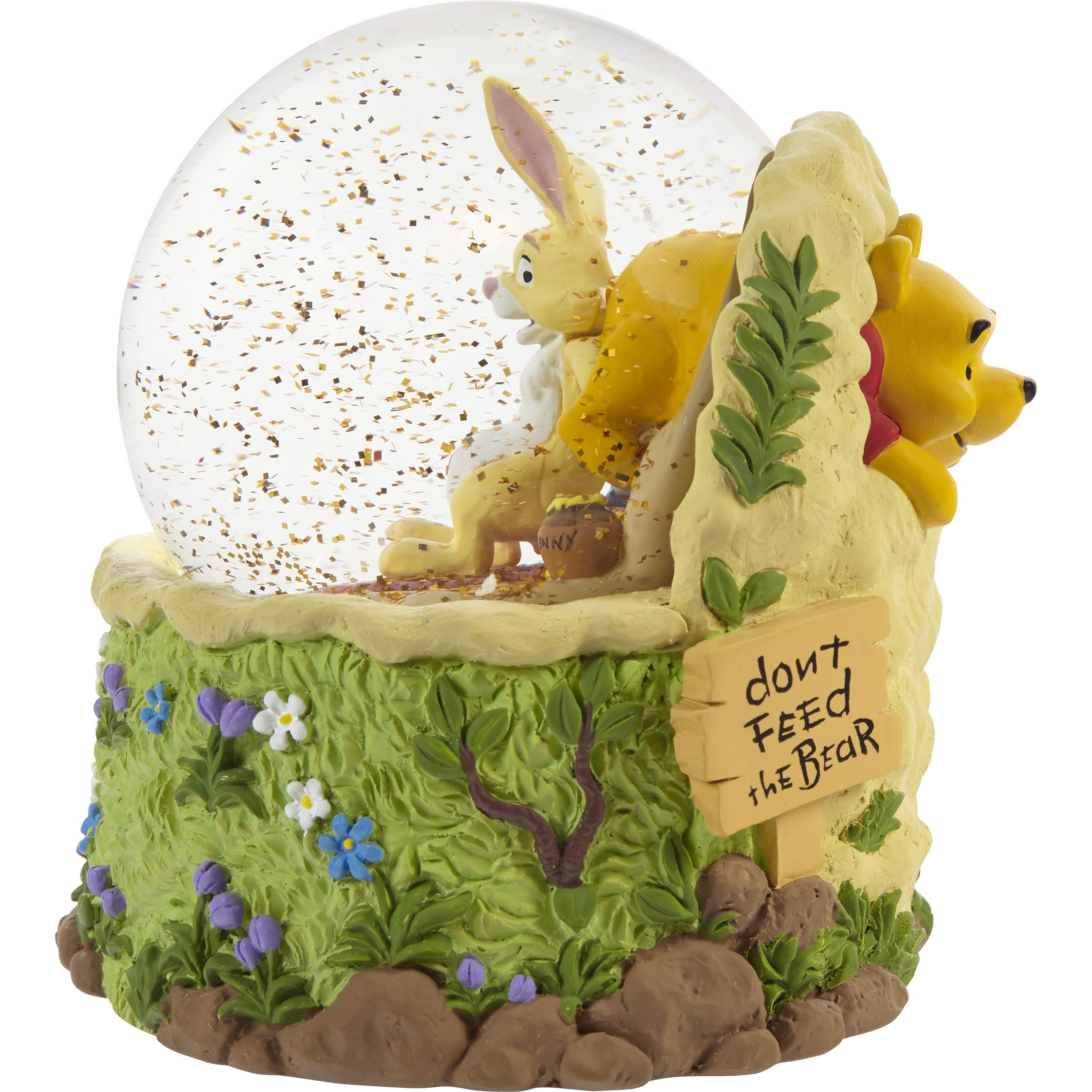 Precious Moments front view of Pooh globe showing charming scene and display appeal