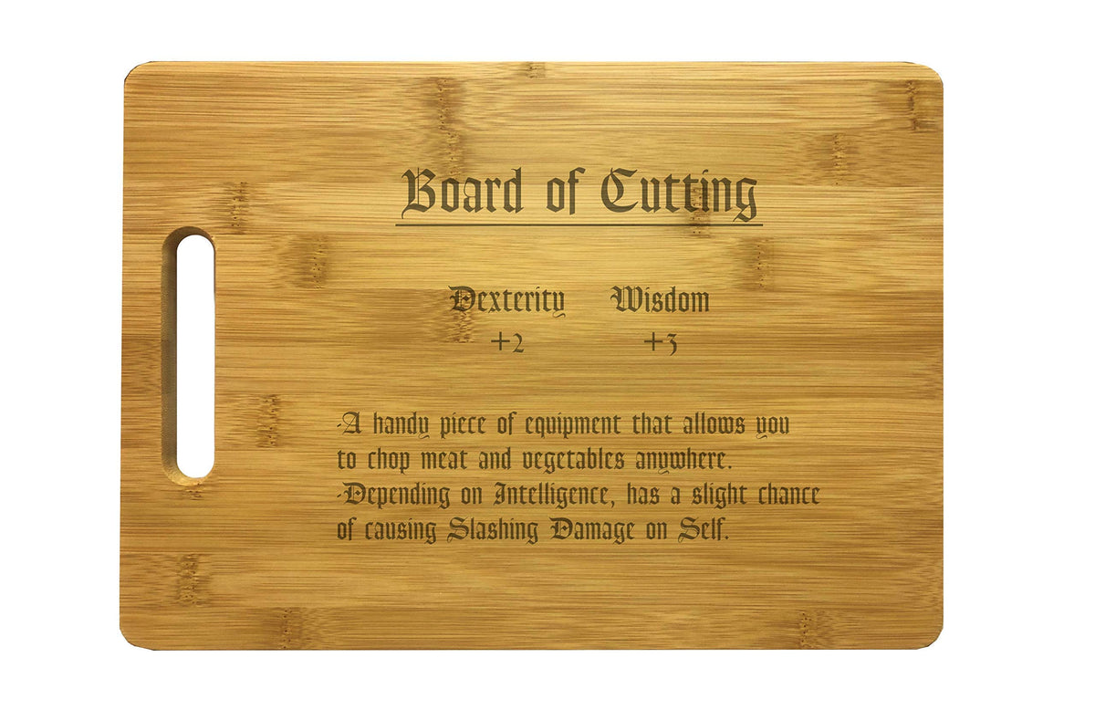 PrecisionNC Engraving front view of engraved bamboo cutting board, shows full design and usable prep surface