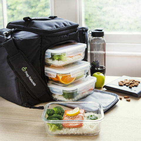 Prep Naturals frozen meal portions in freezer keeping food fresh