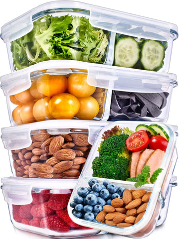 Prep Naturals front packaging showing five 36oz glass containers for organized meal prep