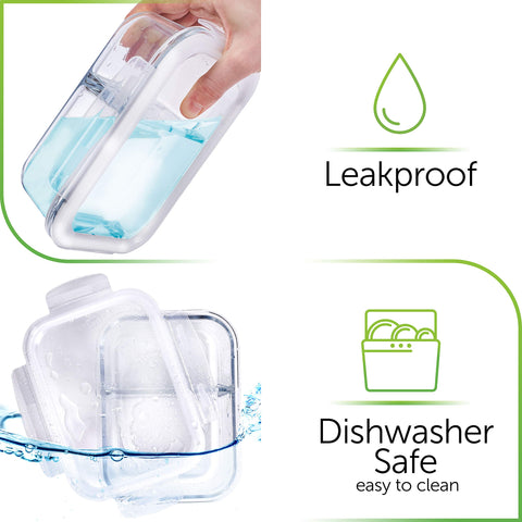 Prep Naturals in a lunchbox showing portable glass container for on-the-go meals