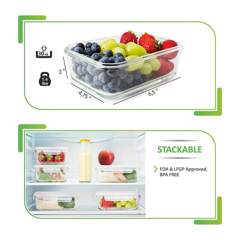 PrepNaturals frozen containers stacked in a freezer showing space-saving storage