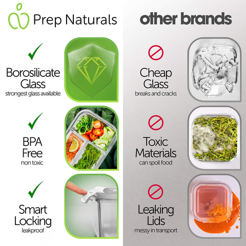 PrepNaturals stacked containers inside fridge saving space and organizing weekly meals