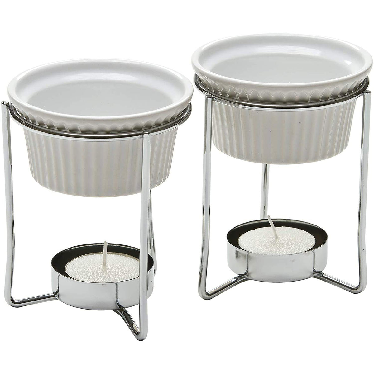 PREPWORKS front view of ceramic butter warmer set showing elegant table presentation and easy serving