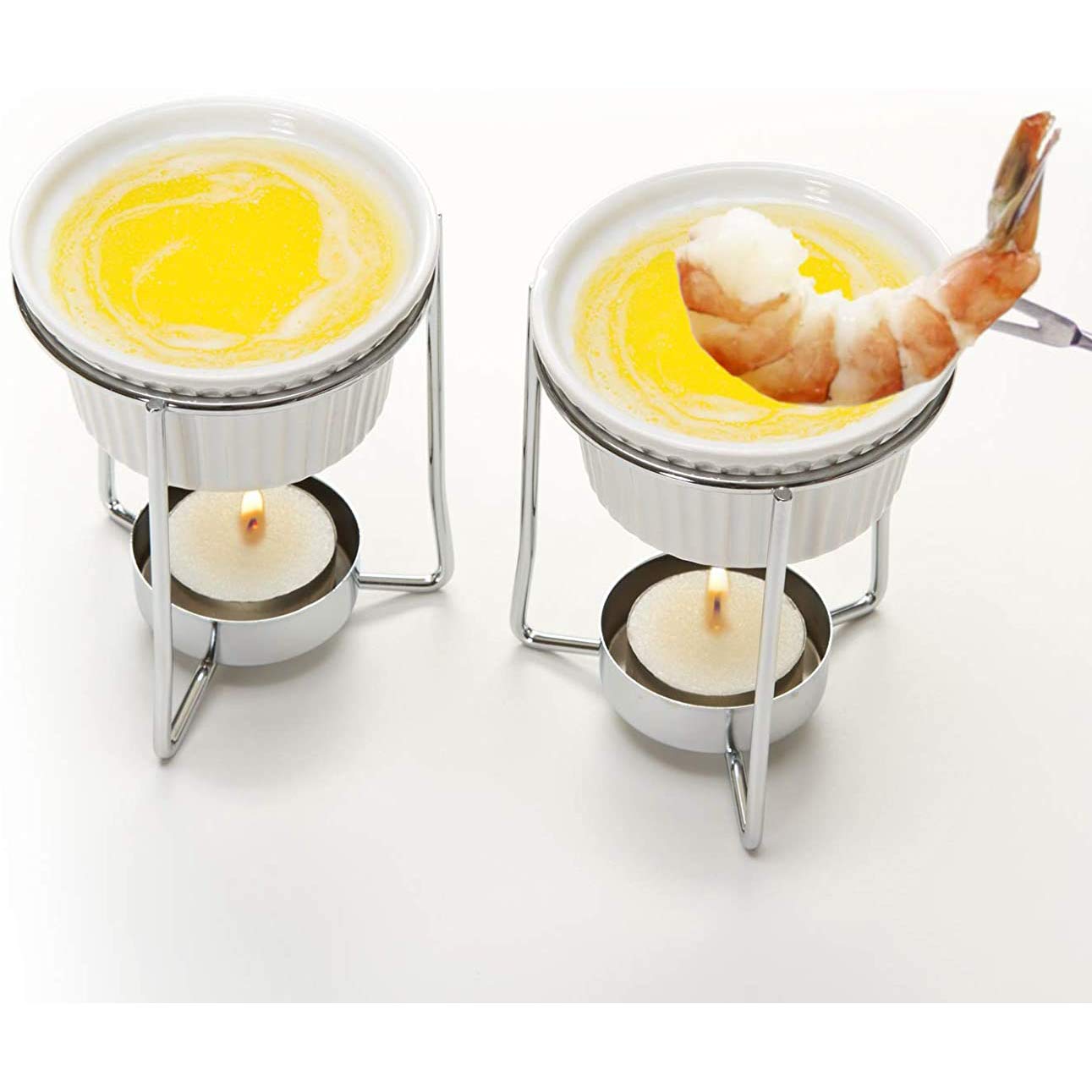 PREPWORKS fondue set in use with dipped bread showcasing controlled warming and entertaining ease