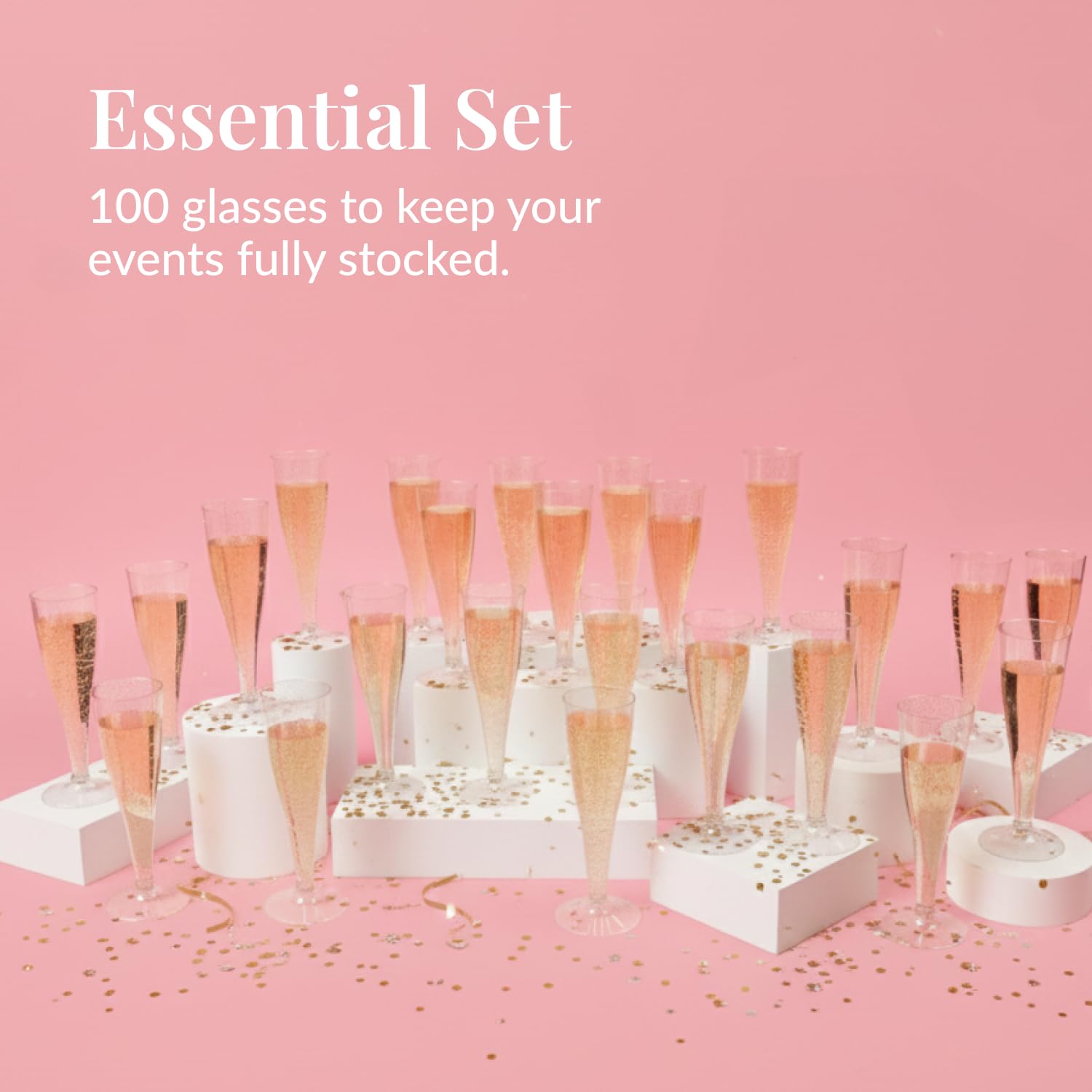 Prestee flute held in a toast emphasizing elegant look and celebratory feel