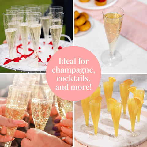 Prestee flutes on wedding table showing cohesive decor and easy cleanup benefit