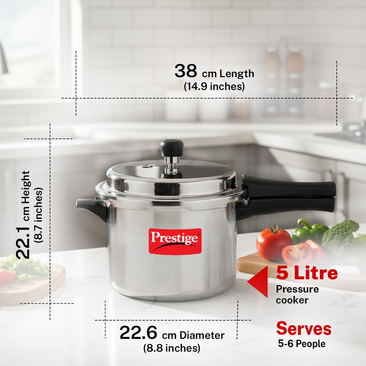 Prestige handle detail demonstrating ergonomic grip for easier lifting