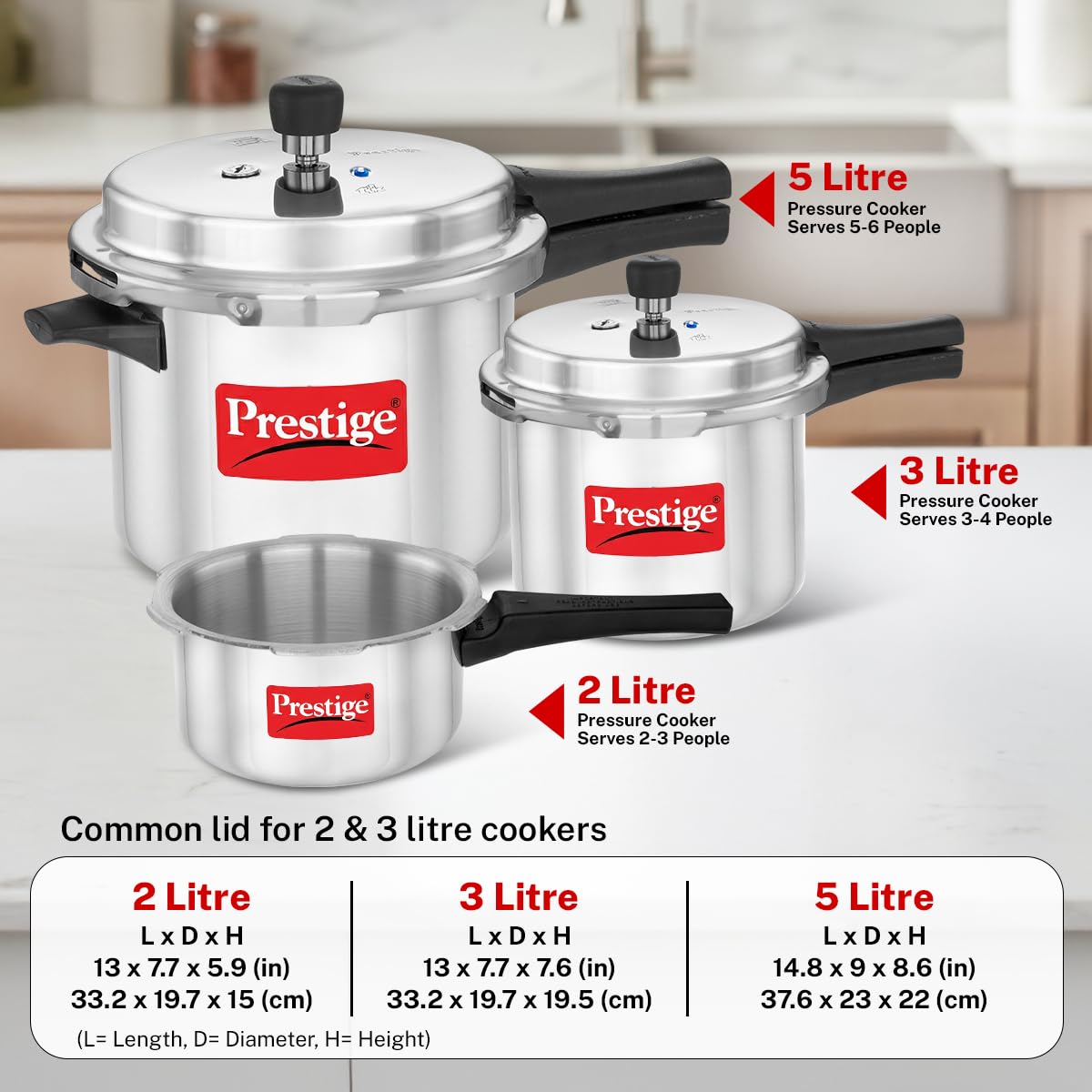 Prestige Popular Max 3L open top showing interior and easy cleaning advantage