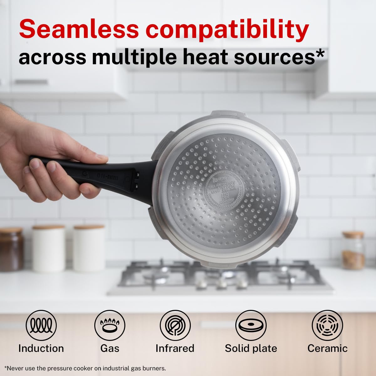 Prestige Popular Max gasket-release close-up showing additional steam-venting safety