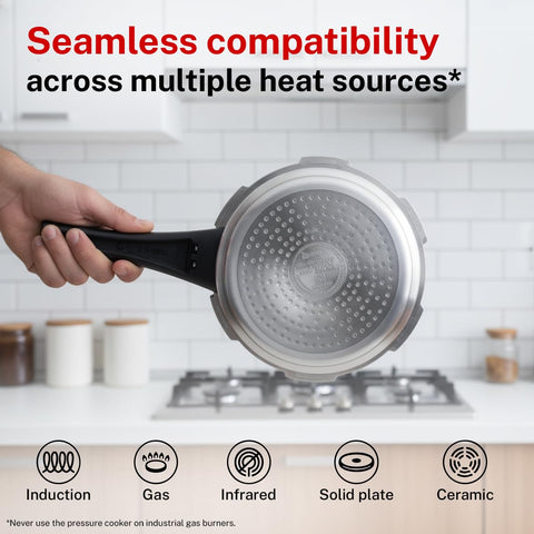 Prestige Popular Max gasket-release close-up showing additional steam-venting safety