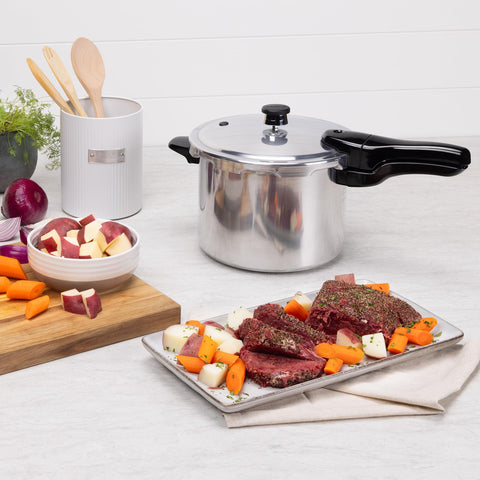 Presto in-use on stovetop delivering fast weeknight meal benefits