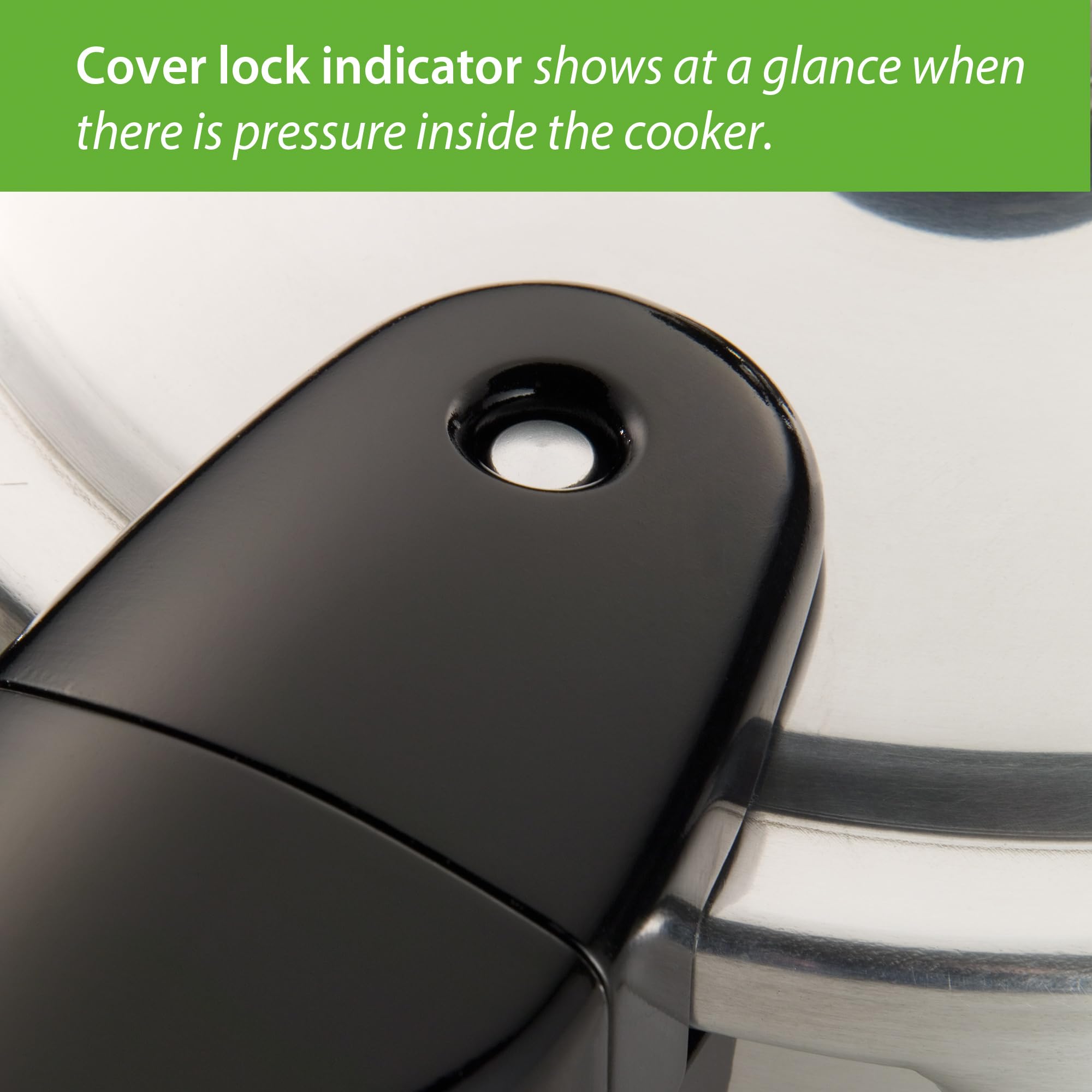 Presto polished aluminum exterior highlighting easy-heating finish