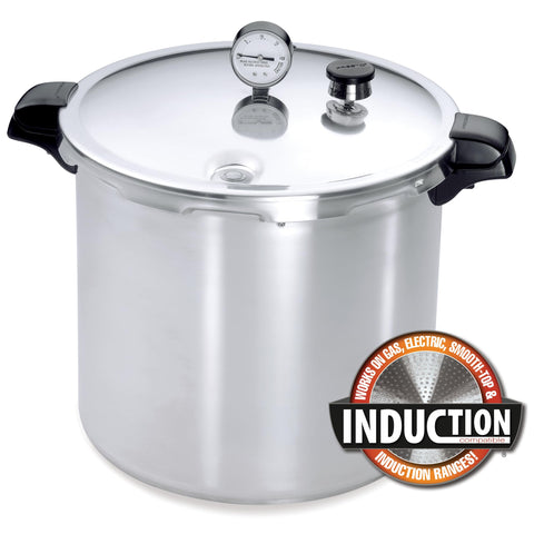 Presto close-up of stainless-steel clad base demonstrating induction compatibility