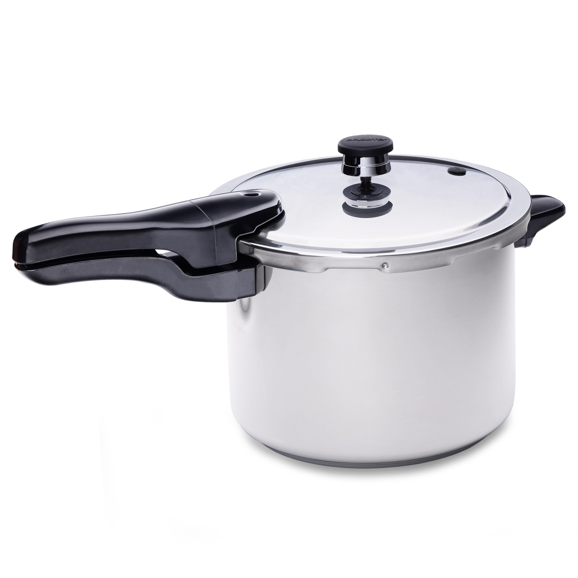 Presto close-up lid lock mechanism highlighting secure lock and added cooking safety