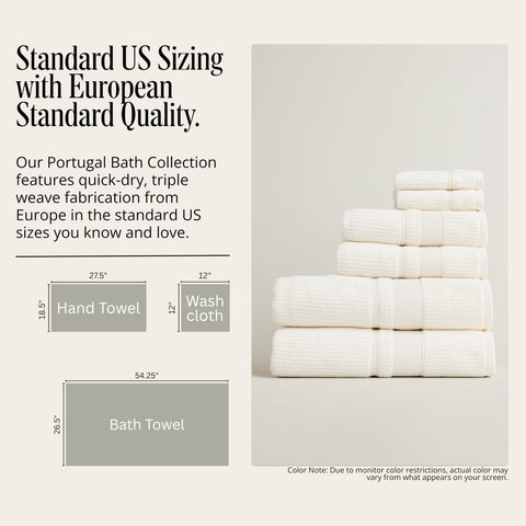 Preston Lane Douro towels styled in bathroom set adding cohesive spa-like look