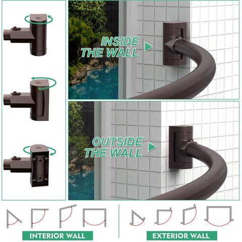 PrettyHome rod with shower curtain in bathroom increasing elbow room benefit