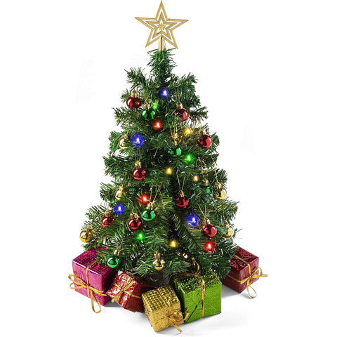 PREXTEX front view of boxed mini Christmas tree for quick setup benefits