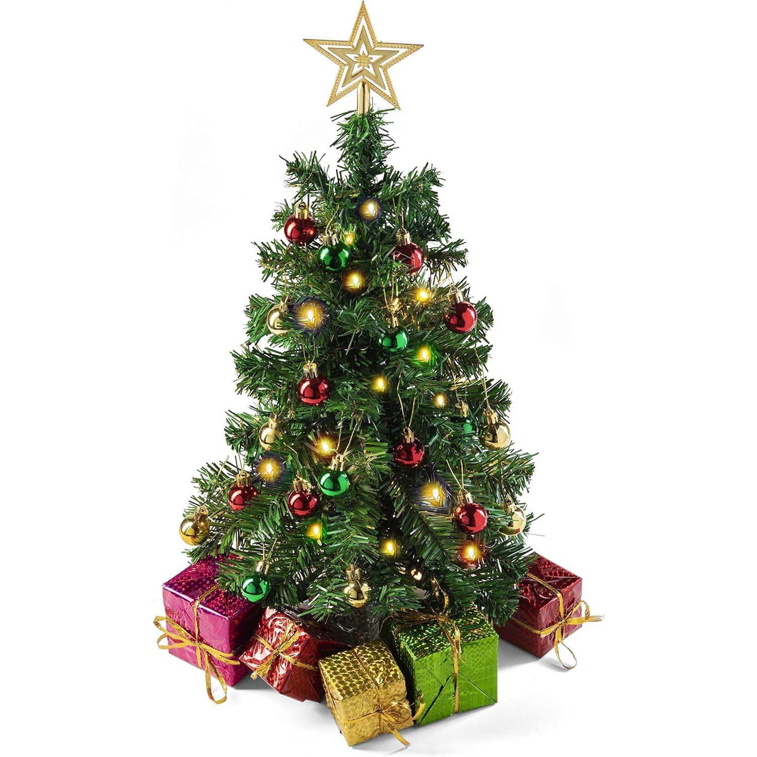 PREXTEX mini tree front view showing full decorated tabletop display and festive appeal