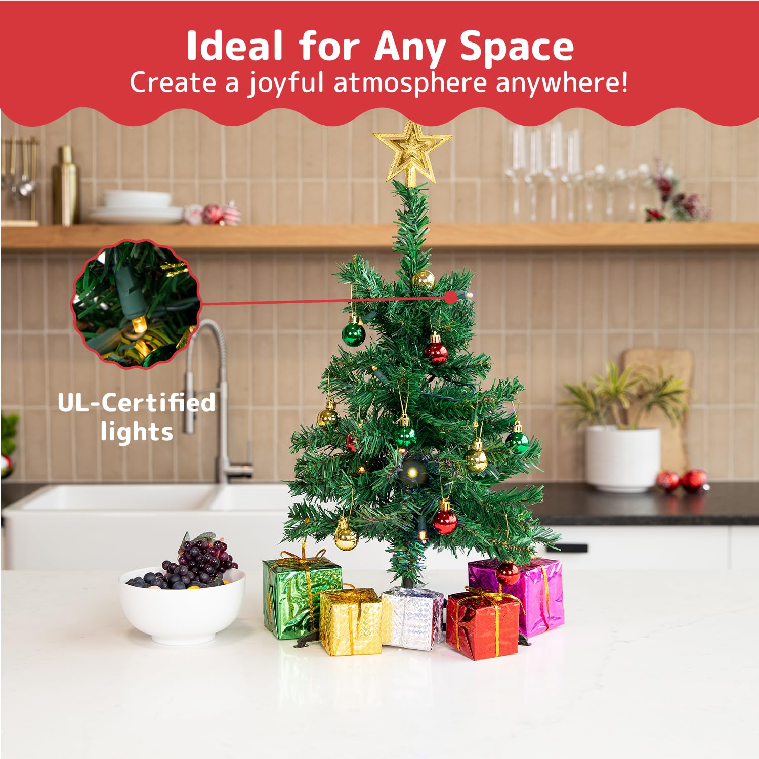 PREXTEX tree scale on table demonstrating compact size ideal for desks and counters