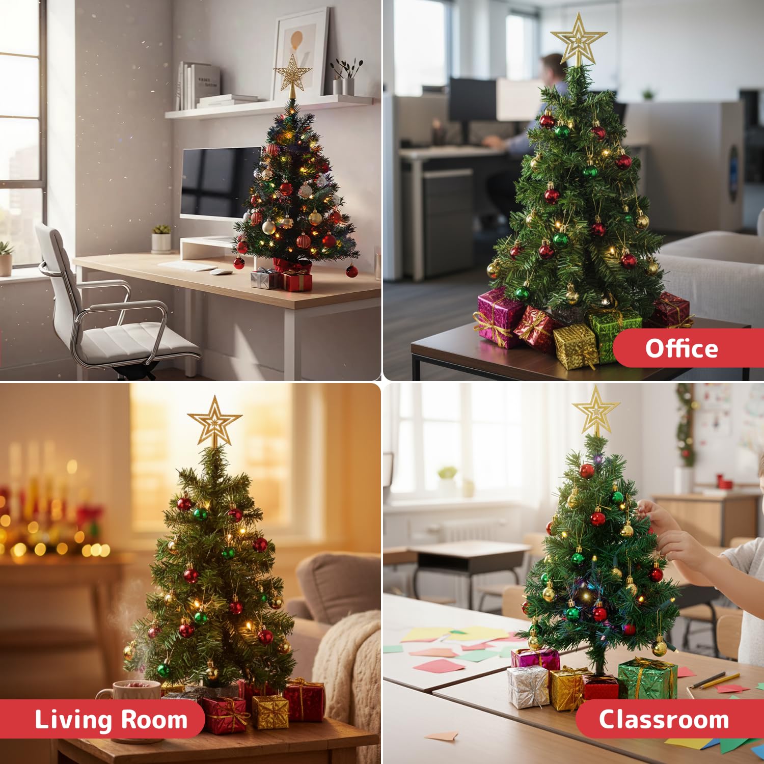 PREXTEX star topper close focus emphasizing neat finishing touch and visual focal point