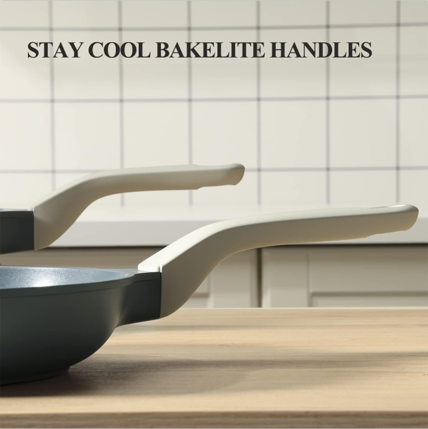 PRICUSIS lifestyle kitchen setting portraying versatile skillet for breakfasts and dinners