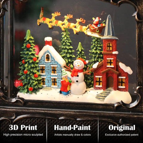 Priddop close-up of miniature village scene, highlights intricate details