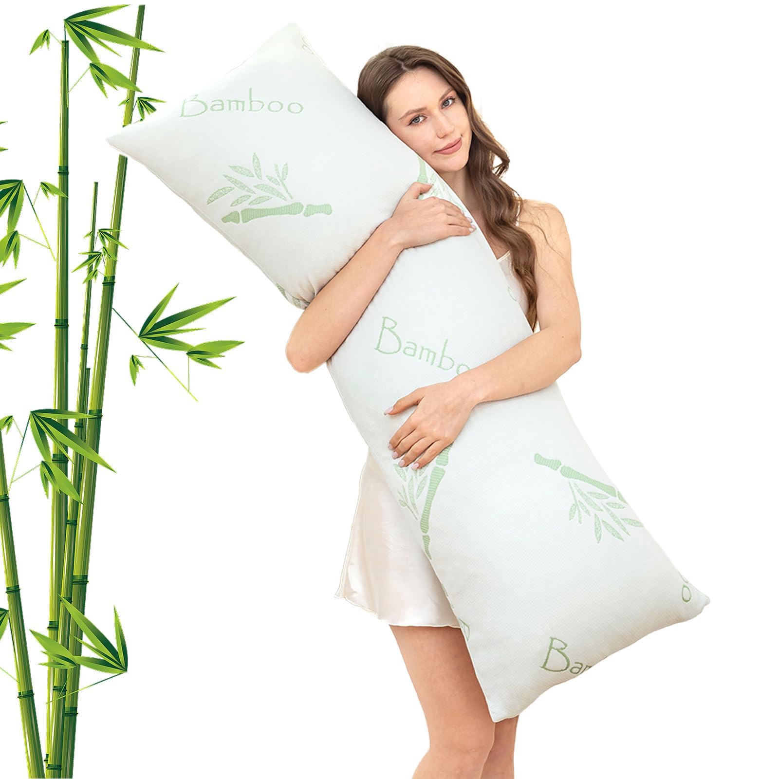 Primesoft front view of green body pillow showing full-length support and comfort