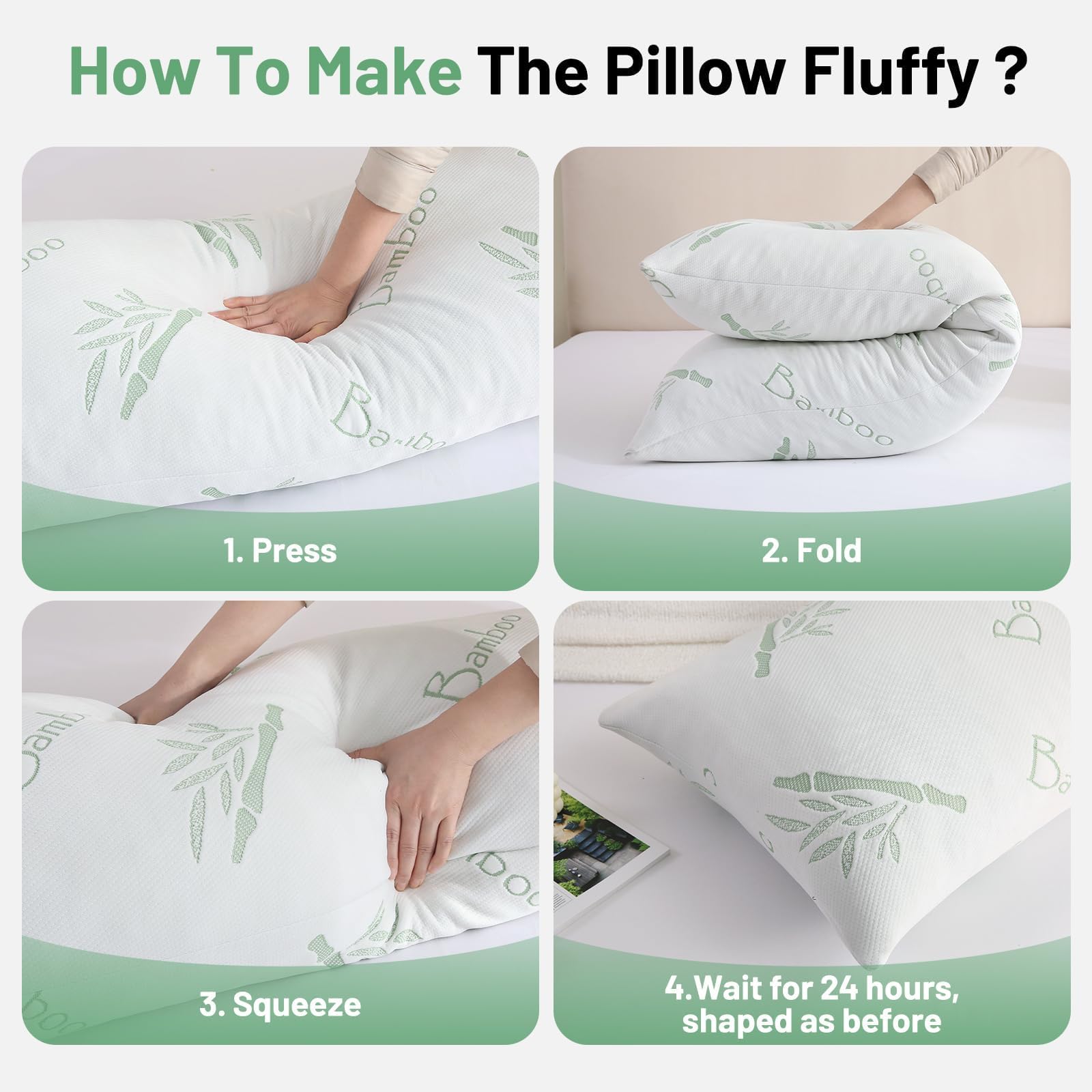 Primesoft pillow being fluffed after unpacking to restore loft and comfort
